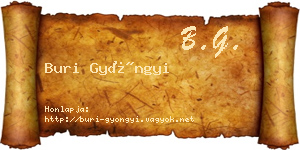 Buri Gyöngyi névjegykártya